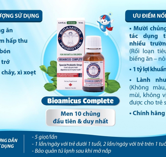 Men vi sinh 10 chủng BioAmicus Complete 10ml