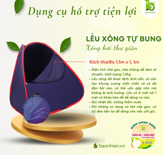 Lều xông hơi tại nhà cho mẹ
