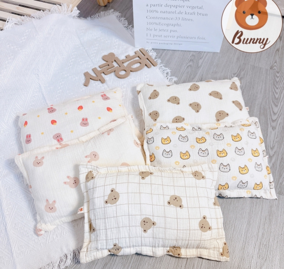 Gối bông xô muslin Bunny