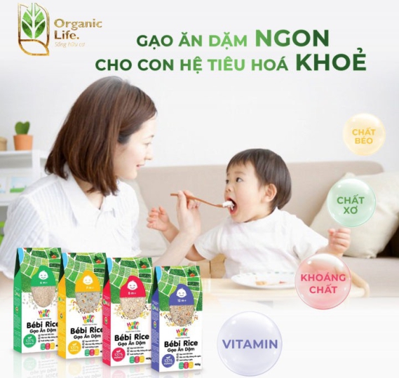 GẠO VỠ CÁM MẦM TRỘN HẠT HỮU CƠ CHO BÉ BÉBI RICE