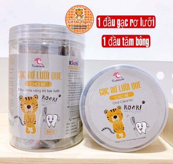 Gạc rơ lưỡi que cho bé 2 đầu đa năng Kichilachi