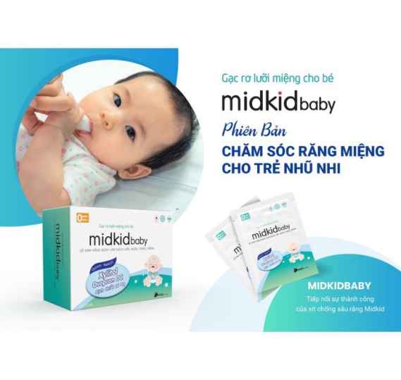 Gạc rơ lưỡi Midkid Baby 0M+ 15 gói