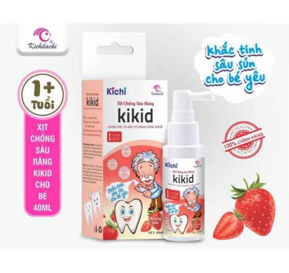 Xịt chống sâu răng KIKID KICHILACHI 40ml vị dâu