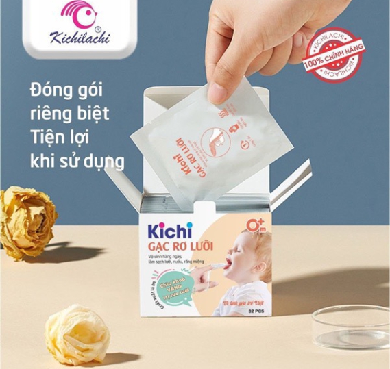 Gạc rơ lưỡi Kichilachi làm sạch và ngăn ngừa các vấn đề răng miệng cho bé sơ sinh