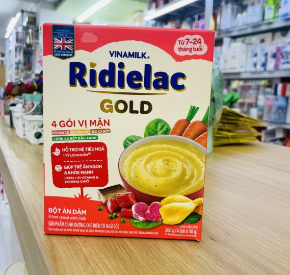Bột ăn dặm Ridielac Gold 4 Vị Mặn HG 200g