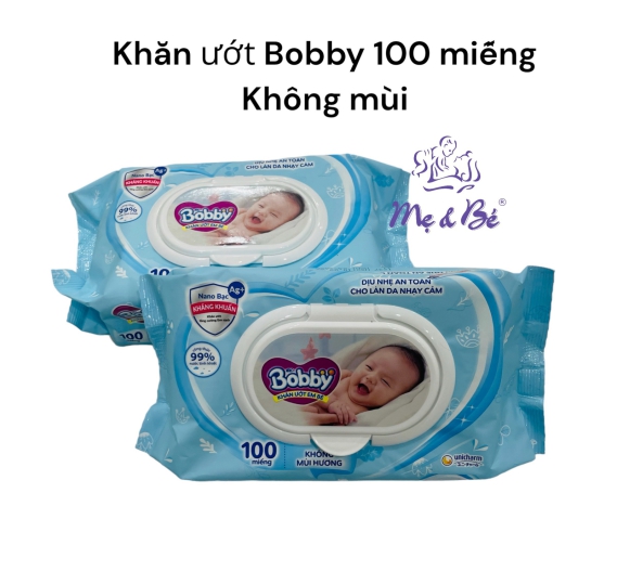 Khăn ướt Bobby 100 miếng không mùi