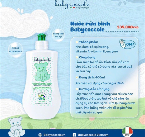 Nước rửa binh BabyCoccole 400ml